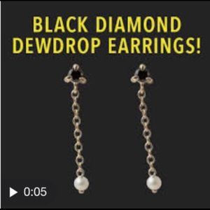 Catbird black diamond dewdrop earrings